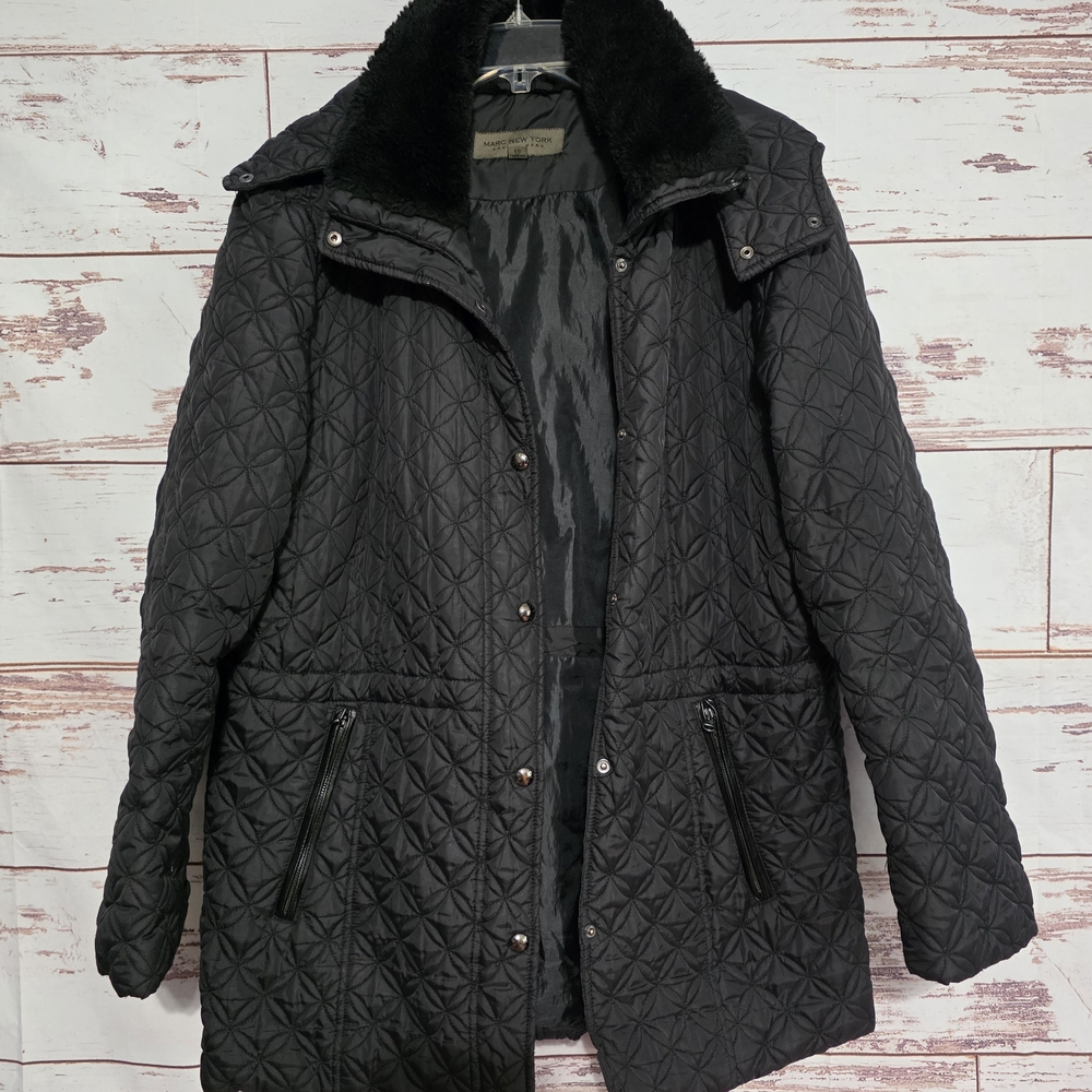 Marc New York Black Quilted Jean Jacket